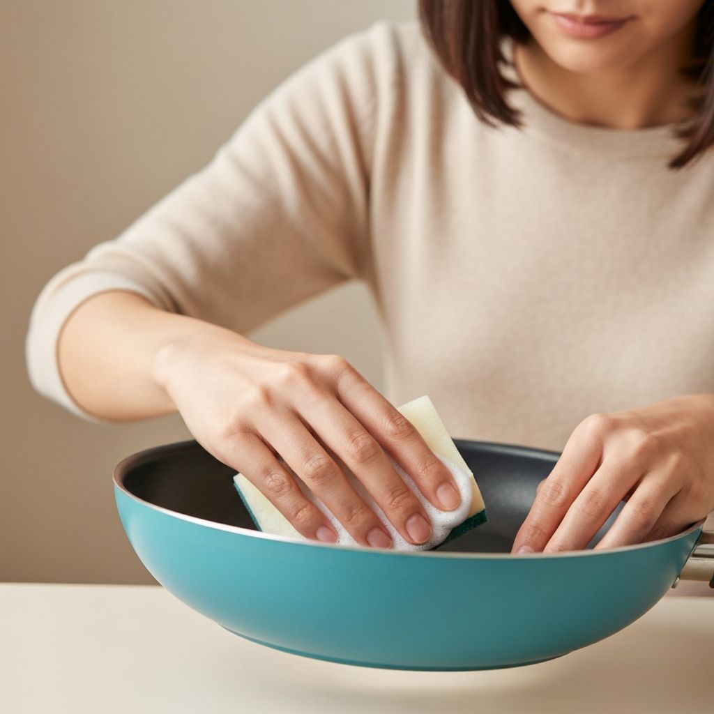 Cleaning Calphalon nonstick cookware with soft sponge